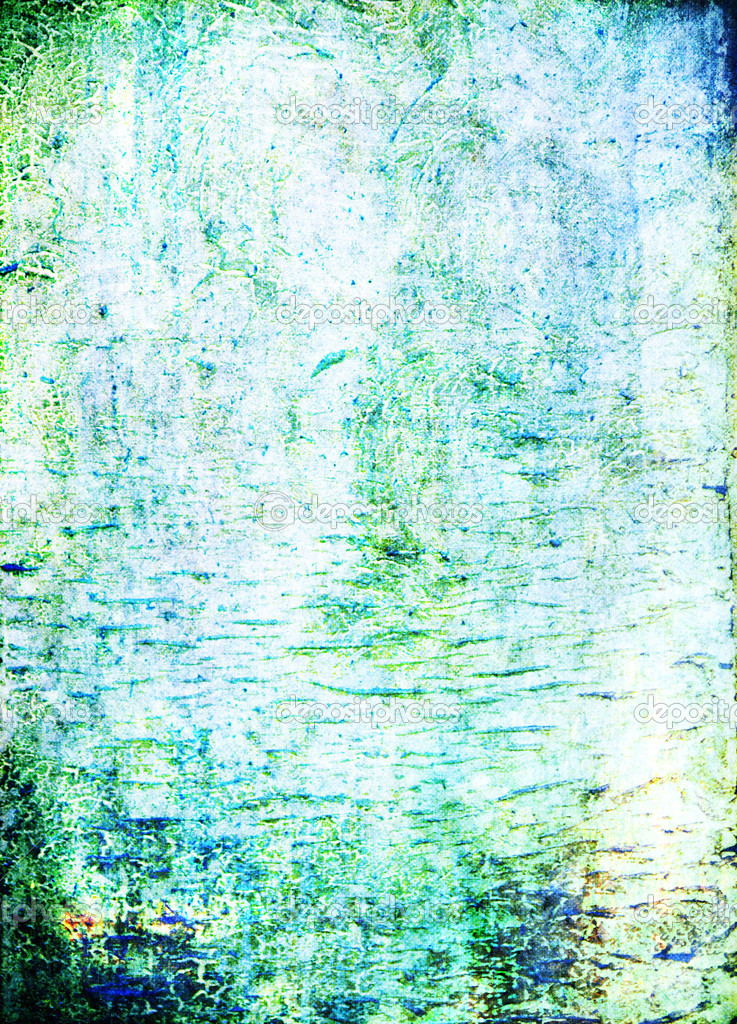 Old ragged wall: Abstract textured background: blue, yellow, and green patterns on white backdrop