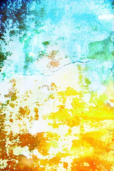 抽象的なテクスチャ背景が白の背景に、青、黄色およびオレンジ色のパターンを持つ — ストック写真