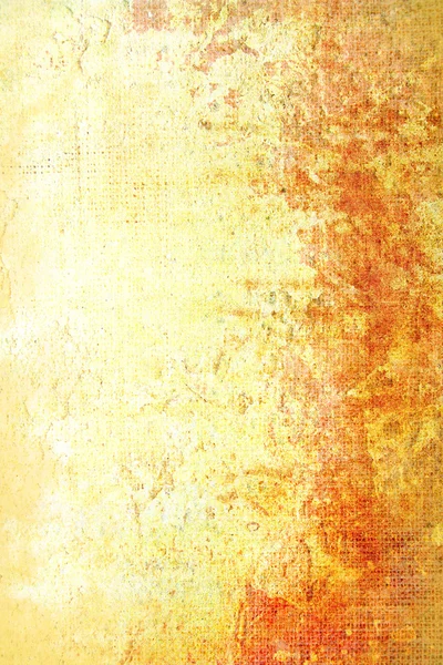 Old shabby wall: Abstract textured background with red, white, and brown patterns on yellow backdrop — Stock Photo, Image