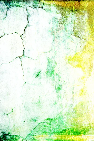 古いよれよれの壁: 抽象的な白の背景に緑、黄色、および黒いパターンとテクスチャ背景 — ストック写真