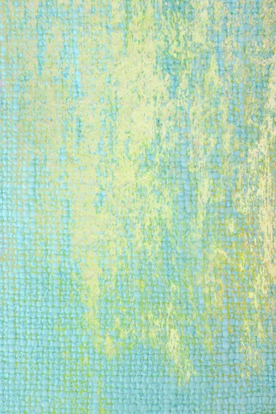 Oude shabby weefsel: Abstract getextureerde achtergrond met blauwe en bruine patronen op gele achtergrond — Stockfoto