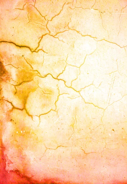Stary odrapane ściany: streszczenie teksturowanej tło z czerwony, brązowy, pomarańczowy i wzory na żółtym tle — Zdjęcie stockowe