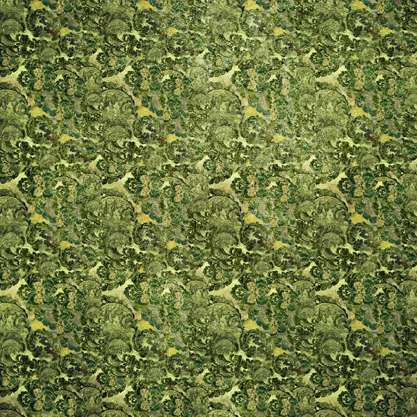 Green seamless grunge texture with floral patterns — Stock Photo, Image