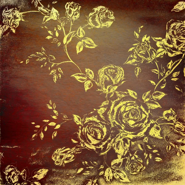Fondo o papel colorido abstracto con textura grunge de tema floral —  Fotos de Stock