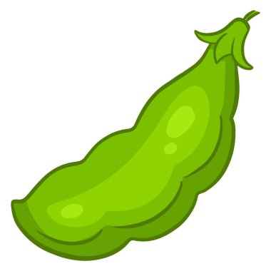 Taze fasulye. Yeşil taze fasulye. Bulaşık malzemeleri. Çizgi film tarzı. Tasarım ve dekorasyon için vektör illüstrasyonu.