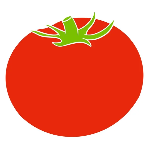 Pomodoro fresco. Pomodoro luminoso con foglie. Ingrediente vegetale per la cucina. — Vettoriale Stock