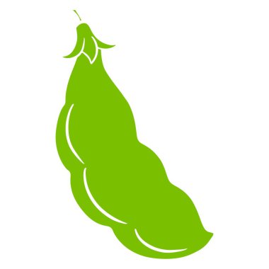 Taze fasulye. Yeşil taze fasulye. Bulaşık malzemeleri. Çizgi film tarzı. Tasarım ve dekorasyon için vektör illüstrasyonu.