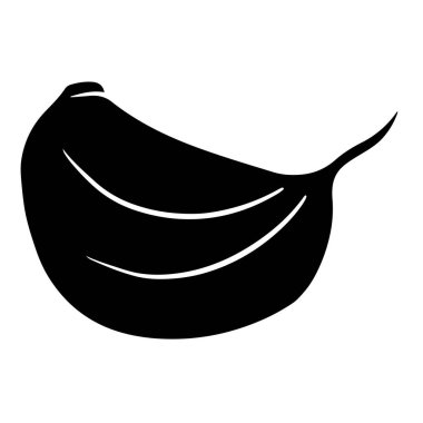 Taze sarımsak. Soyulmamış sarımsaklı karanfil. Mutfak için sebze malzemesi. Siluet. Tasarım ve dekorasyon için vektör illüstrasyonu.