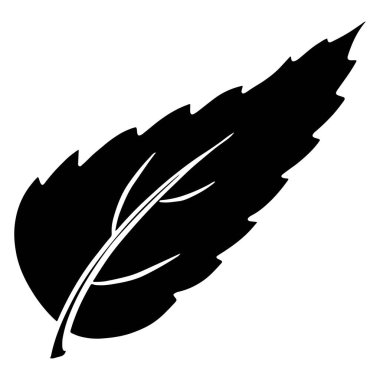 Taze yapraklar. Oyma çarşaf. Siluet. Tasarım ve dekorasyon için vektör illüstrasyonu.