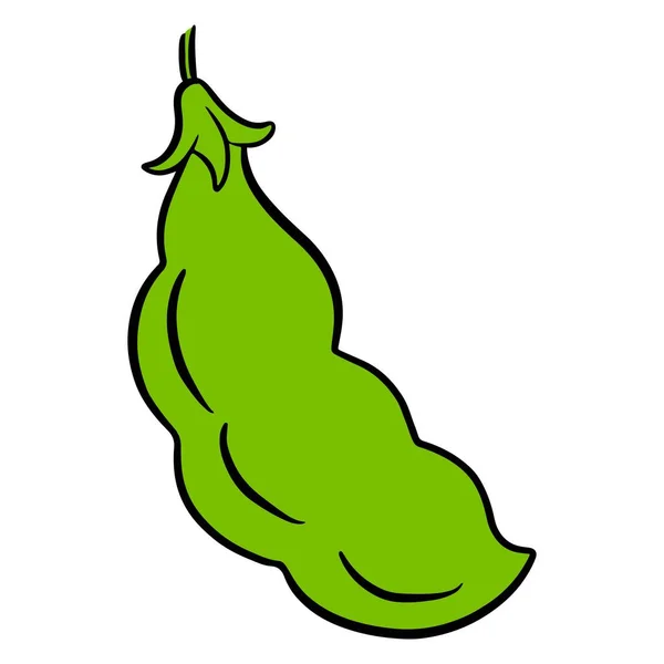 Frische Bohnen Grüne Junge Grüne Bohnen Zutat Für Gerichte Cartoon — Stockvektor