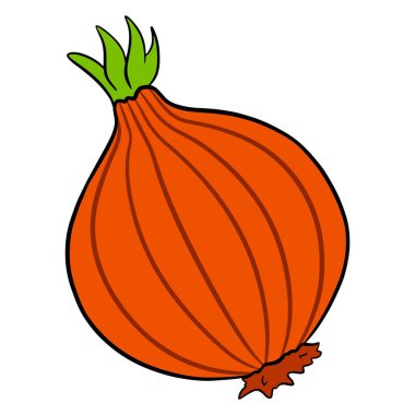 Taze soğan. Yapraklı soğan. Bulaşık malzemeleri. Çizgi film tarzı. Tasarım ve dekorasyon için vektör illüstrasyonu.