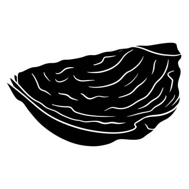 Taze lahana. Dilimlenmiş lahana böceği. Mutfak malzemesi. Siluet. Tasarım ve dekorasyon için vektör illüstrasyonu.