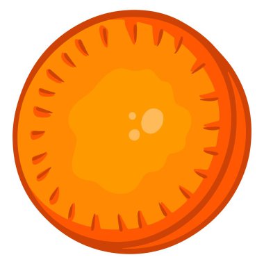 Taze havuç. Dilimlenmiş havuç dilimi. Mutfak malzemesi. Çizgi film tarzı. Tasarım ve dekorasyon için vektör illüstrasyonu.