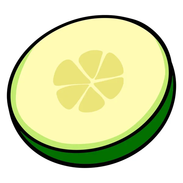 Pepino Fresco Trozos Pepino Picado Ingrediente Para Cocina Estilo Dibujos — Vector de stock