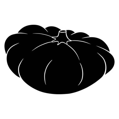 Taze kabak. Sebze. Mutfak malzemesi. Siluet. Tasarım ve dekorasyon için vektör illüstrasyonu.