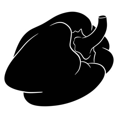 Taze biber. Dolmalık biber. Mutfak için sebze malzemesi. Siluet. Tasarım ve dekorasyon için vektör illüstrasyonu.