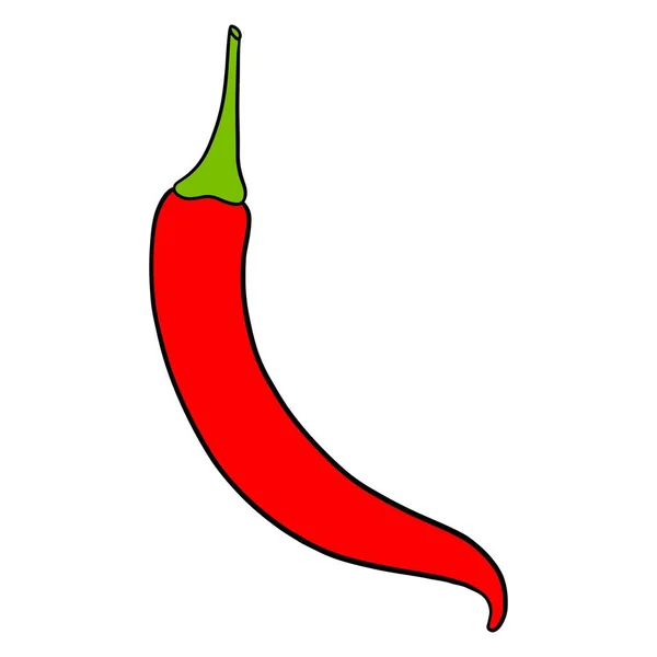 新鲜的胡椒 辣辣椒辣椒 厨房的蔬菜配料 卡通风格 用于设计和装饰的矢量插图 — 图库矢量图片