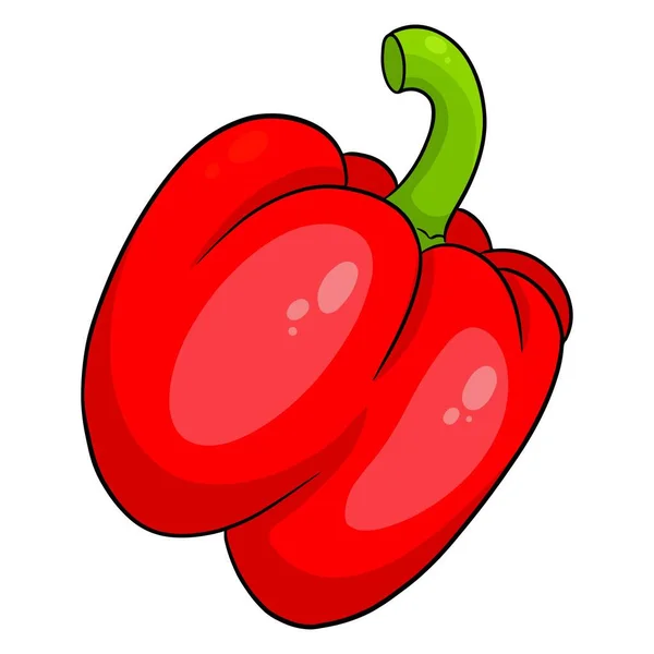 新鲜的胡椒 鲜甜的胡椒 厨房的蔬菜配料 卡通风格 用于设计和装饰的矢量插图 — 图库矢量图片
