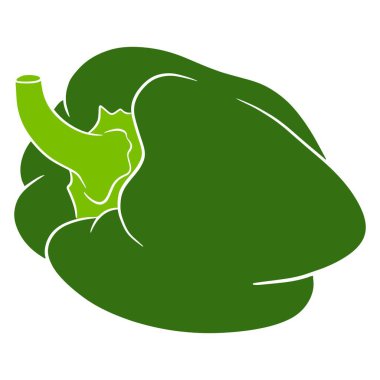 Taze biber. Parlak tatlı biber. Mutfak için sebze malzemesi. Çizgi film tarzı. Tasarım ve dekorasyon için vektör illüstrasyonu.