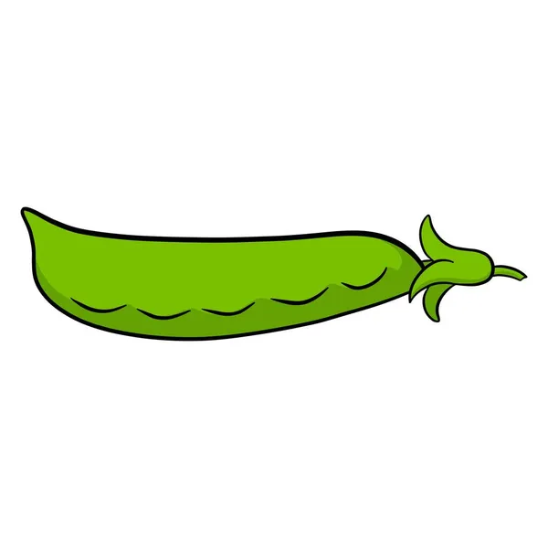 Pois Frais Pois Verts Brillants Ingrédient Végétal Pour Cuisine Cartoon — Image vectorielle