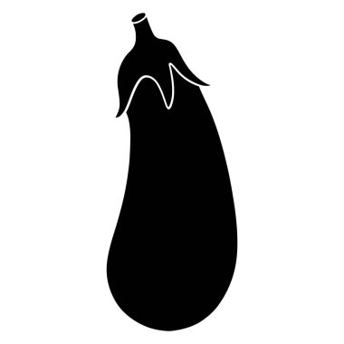 Taze patlıcan. Mutfak için sebze malzemesi. Siluet.