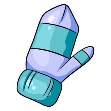 Sıcak kış eldiveni. Toprak ve sonbahar için eldiven. El çizimi.