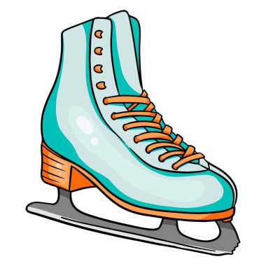 Buz pateni için artistik patinaj. Spor ayakkabılar. El çizimi.