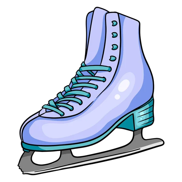 Figure Skates Ice Skating Sport Shoes Hand Draw — Stock Vector