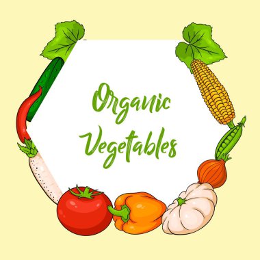 Taze ve sağlıklı sebzeler. Menü için çerçeve.