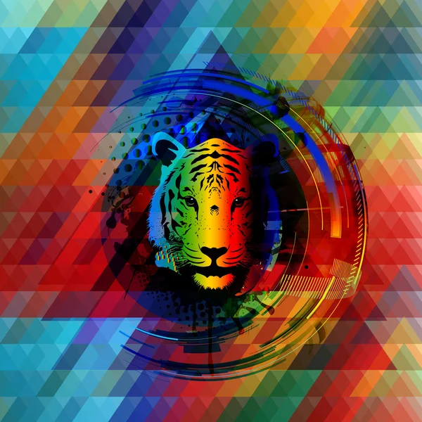 Абстрактний тигр у веселкових кольорах — стокове фото