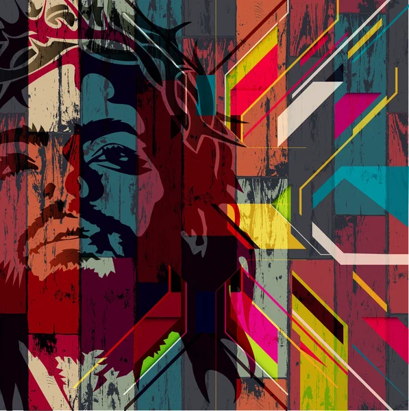 İsa'nın portre renk ahşap zemin