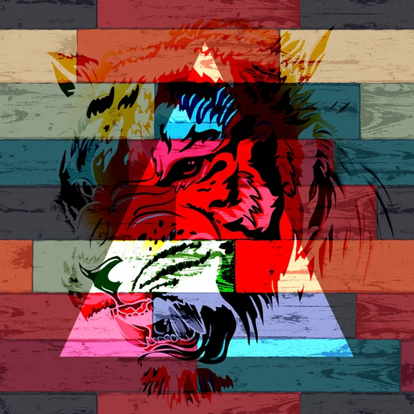 Ritratto di tigre su sfondo colorato — Foto Stock