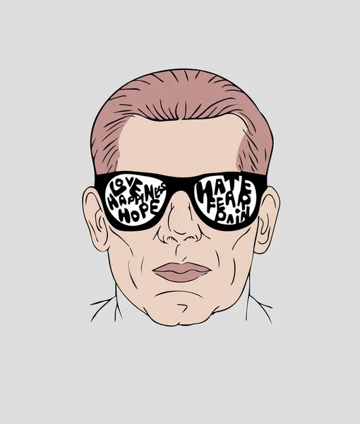 Uomo in occhiali — Vettoriale Stock