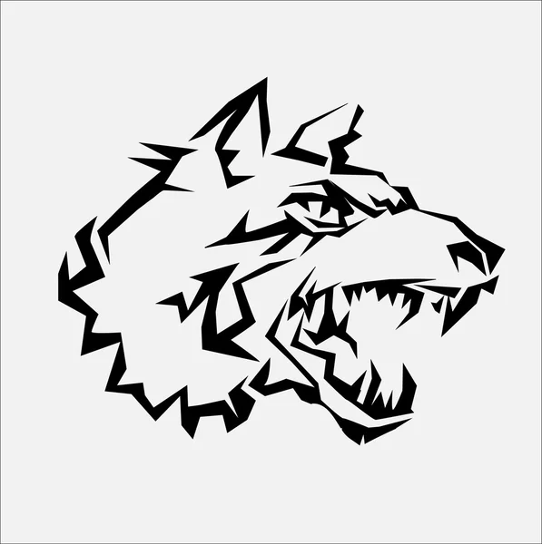 Croquis de la tête d'un loup — Image vectorielle