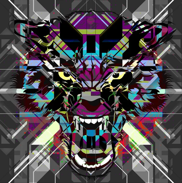 Abstract wolf face