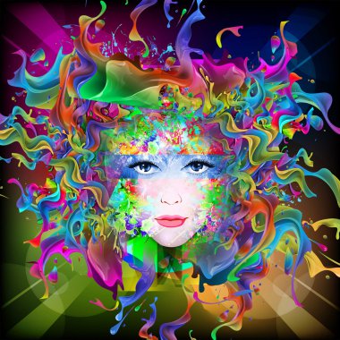 soyut kadın illüstrasyon