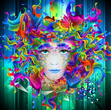 soyut kadın illüstrasyon