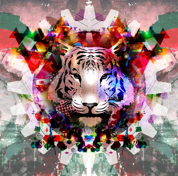 Abstraktes Tigergesicht — Stockfoto