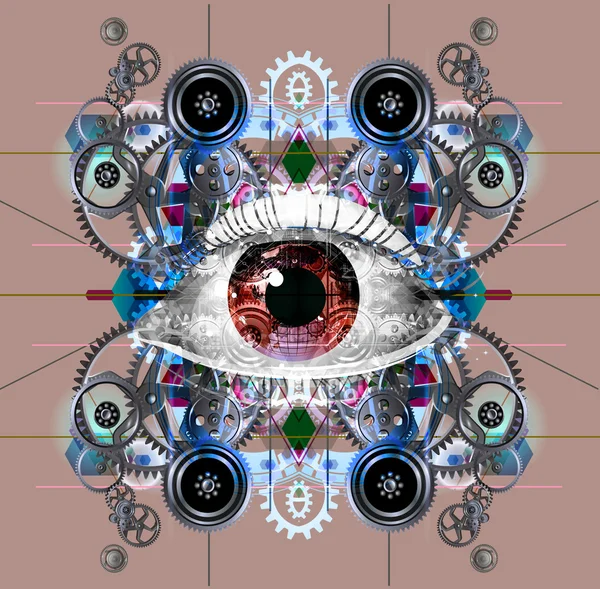 Eye with gears — Stock Photo, Image
