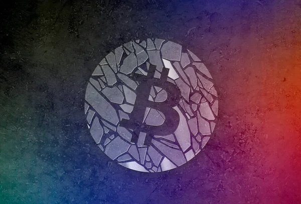 Bitcoincryptocurrency Mynt Färgglada Bakgrund Cryptocurrency Koncept — Stockfoto