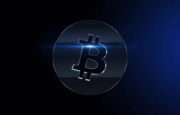 Bitcoincryptocurrency Coin Цветном Фоне Концепция Криптовалюты — стоковое фото