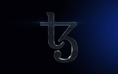 Teos şifreleme madeni para Renkli arkaplan, kripto para kavramı