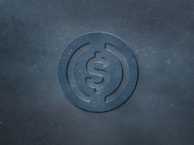 Renkli arkaplan ve kripto para birimi kavramına sahip usd kripto para