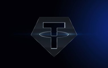 Koyu arkaplan üzerinde kripto para, kripto para kavramı bağlar