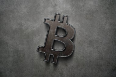 Bitcoin kripto para koyu arkaplan üzerinde, kripto para kavramı