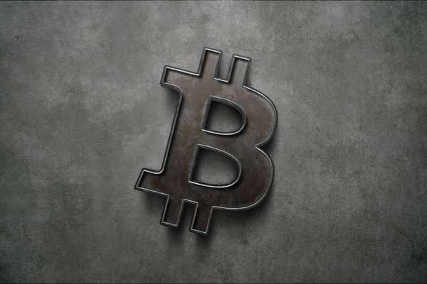 Криптовалюта Bitcoin Темном Фоне Концепция Криптовалюты — стоковое фото