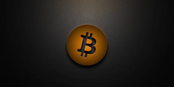 Bitcoin Cryptocurrency Érme Sötét Háttérrel Cryptocurrency Koncepció — Stock Fotó