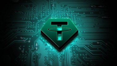 Dijital arkaplan, kripto para kavramı üzerine şifreli para bağla