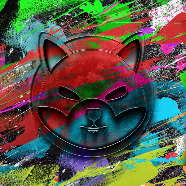 Shiba Inu Criptomoeda Moeda Fundo Colorido Arte Cor — Fotografia de Stock