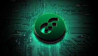 Renkli arkaplanda kripto para, renk sanatı